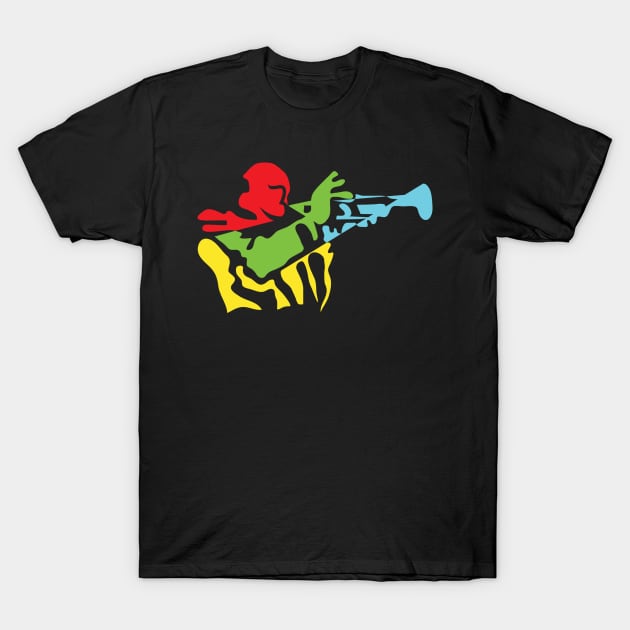 The Trumpet Player Abstract Modern Concept T-Shirt by jazzworldquest